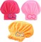 Microfiber Hair Drying Cap，Hair Drying Towel 3Packs,Super Absorbent Quick Dry Hair Turban for Girls and Women Drying Curly，Fast Drying Hair Turban Wrap Towels Shower Cap（Red Pink Yellow）