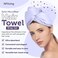 Satin Microfiber Hair Towel Wrap Set - Ultra Absorbent Satin Microfiber Hair Towel with Matching Satin Travel Bag - Ideal for Luxurious Hair Care (Black)