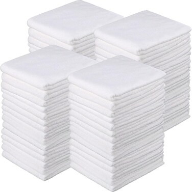 Shimeyao 40 Pack Bleach Proof Towels Microfiber Absorbent Resistant Hair Hand Towels Bulk Quick Dry 16 x 29 Inches for Barber Gym Bath Spa Shaving (White)
