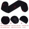 2 Pack Facial Spa Headband with Magic Tape - Head Wrap Terry Cloth Headband Stretch Towel Headband for Bath, Makeup, Yoga and Sport, Black