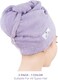 American Soft Linen 100% Cotton Hair Towels for Women, Head Towel Cap, Cotton Hair Turban Towel Wrap for Long Curly Anti Frizz Hair, Soft and Absorbent Cotton Hair Towels 2 Pack, Lilac