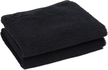PERFEHAIR Black Salon Towels (2-Pack, 16 X 27 Inches)-Barber Hand Cotton Towel for Gym, Bath, Spa, Shaving, Shampoo