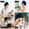 SINLAND Microfiber Hair Drying Cap Hair Towel Turban Twist for Women Fast Drying Towels Head Turban Absorbent Soft Lightweight 3 Pack Black
