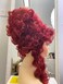 TS Queen Curly Vintage Wig for Women Cosplay Role Play Middle Part 8 inch Medium Length Red Synthetic Hair