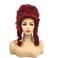 TS Queen Curly Vintage Wig for Women Cosplay Role Play Middle Part 8 inch Medium Length Red Synthetic Hair