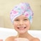Basumee Microfiber Hair Towel Wrap for Kids 2 Pack Rapid Drying Hair Towel with Button Hair Turbans for Wet Hair Wraps Head Towel Wrap for Women and Girls, Flower