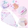 Basumee Microfiber Hair Towel Wrap for Kids 2 Pack Rapid Drying Hair Towel with Button Hair Turbans for Wet Hair Wraps Head Towel Wrap for Women and Girls, Flower