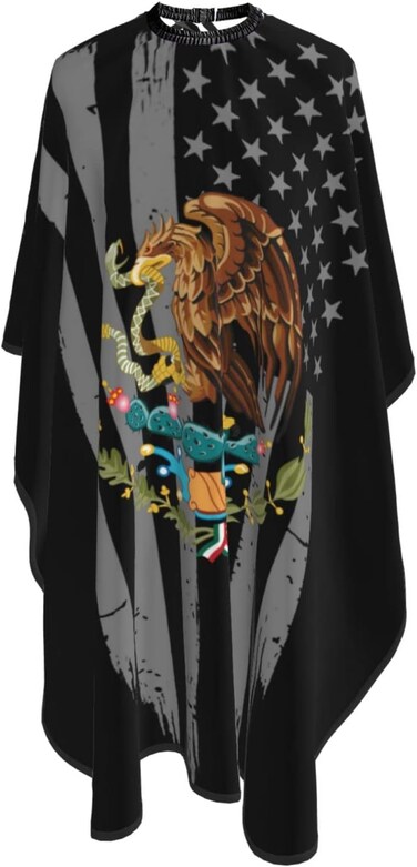 Usa Mexico Flag Salon Barber Cape - Professional Hairdressing Waterproof Hair Cutting Cape With Adjustable Snap Closure-Haircut Apron For Hair Stylist And Home Use-55''X66''