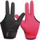 Geyoga 2 Pcs Heat Resistant Gloves for Hair Styling 3 Finger Barber Gloves Reusable Curling Wand Heat Protector for Hair Dye(Black, Rose Red)