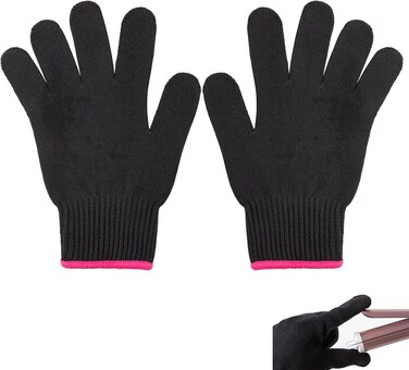 2PCS Heat Resistant Gloves for Hair Styling, Professional Ironing Heat Proof Glove for Hair Curling Wand, Curling, Flat Iron