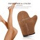 SATINIOR 4 Packs Self Tanning Mitt Applicators Double Sided Sunless Tanning Mittens Reusable Applicator Mittens Tanner Gloves with Thumb(Brown)