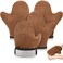 SATINIOR 4 Packs Self Tanning Mitt Applicators Double Sided Sunless Tanning Mittens Reusable Applicator Mittens Tanner Gloves with Thumb(Brown)