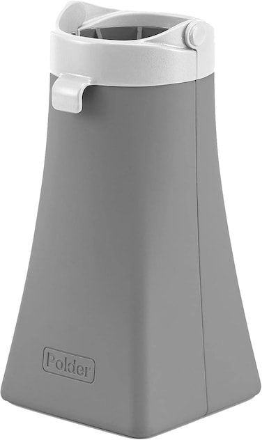 Polder 2-in-1 Hot Sleeve Hair Care Tool Holder, Silicone, Gray, 10.75" x 2.75" x 2