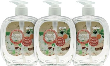 WBM Hand Wash, Pack of 3   Himalayan Pink Salt, Sandalwood &amp; Jasmine   Cleans, Protects &amp; Moisturizes   Gentle Hand Soap for Daily Use &amp; All Skin Types