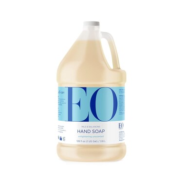EO Liquid Hand Soap Refill, 1 Gallon, Unscented, Organic Plant-Based Gentle Cleanser with Pure Essential Oils