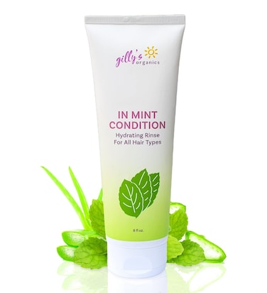 Gilly's Organics Conditioner - Hydrating Blend of Aloe, Refreshing Peppermint, Tea Tree, Lavender - SLS Sulfate Free Hair Conditioner - Women &amp; Men - Safe for Dry, Thin, Color Treated Hair - 8 Fl Oz