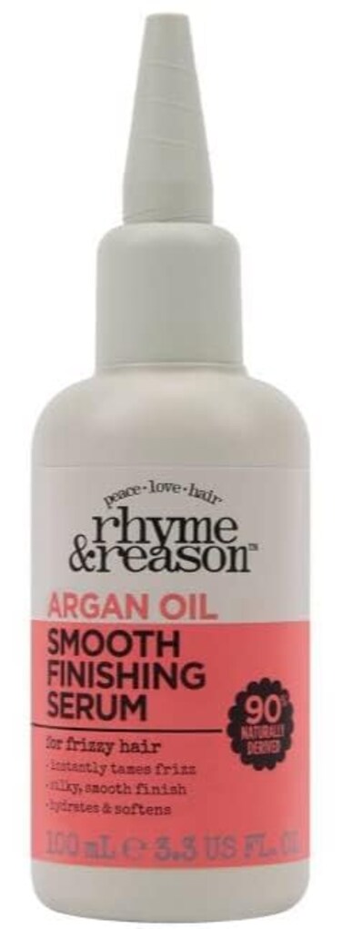 R R RR Rhyme and Reason Smooth Finishing Hair Serum. 3.3 Fl Oz. Blended with 100% Natural Cold-Pressed Argan Oil. Smooth, Silky, &amp; Hydrating. (1 Pack)