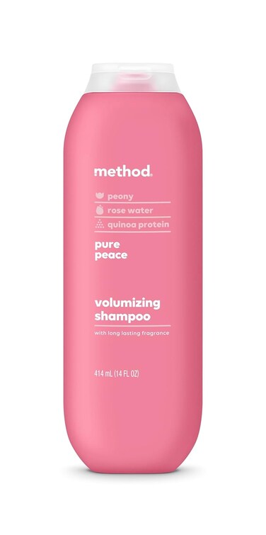 Method Volumizing Shampoo, Pure Peace with Rose, Peony, and Pink Sea Salt Scent Notes, Paraben and Sulfate Free, 14 oz (Pack of 1)