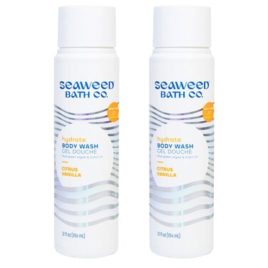 Seaweed Bath Co. Hydrate Body Wash, Citrus Vanilla Scent, 12 Ounce (Pack of 2), Shower Gel for Men &amp; Women, Vegan, Paraben Free, Sulfate Free, Cruelty Free
