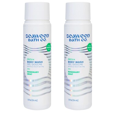 Seaweed Bath Co. Detox Body Wash, Rosemary Mint Scent, 12 Ounce (Pack of 2), Shower Gel for Men &amp; Women, Vegan, Paraben Free, Sulfate Free, Cruelty Free