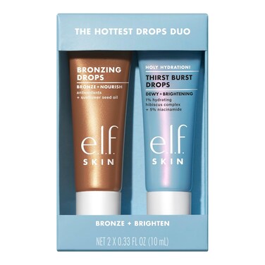 e.l.f. SKIN The Hottest Drops Duo, Holy Hydration! Thirst Burst Drops &amp; Bronzing Drops Skincare Set, For A Dewy, Sun-Kissed Look, Vegan &amp; Cruelty-Free
