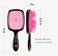 Wet And Dry Vented Detangling Hair Brush For All Hair Types, Light Weight Hairbrush, Scalp Massage Brush,BOM BOM (Black black magenta)