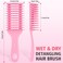 Vented Detangling Hair Brush Faster Blow Drying Hair Brush Wet &amp; Dry Scalp Massager for All hair types Glides Through Tangles Ease for Men &amp; Women &amp; Children &amp; Kids (Pink)