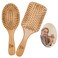 Zhuoyue Wooden Bamboo Hair Brush - Paddle Hair Brush Set with Bamboo Bristle Reduce Frizzy &amp; Massage Scalp 2 pcs