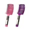 2PCS Curved Vented Hair Brush Boar Bristle Hair Brushes Paddle Detangling Brush Professional Styling Hairbrushes Detangler for Women/Men/Kids Wet Dry Thick Curly Straight Hair (Pink+Purple)