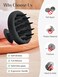 HEETA Scalp Massager Hair Growth, Scalp Scrubber with Soft Bristles, Integrated Silicone Design, Scalp Exfoliator for Dandruff Removal &amp; Relax Scalp, Shampoo Brush Fit Wet Dry Hair Use, Black