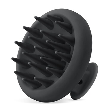 HEETA Scalp Massager Hair Growth, Scalp Scrubber with Soft Bristles, Integrated Silicone Design, Scalp Exfoliator for Dandruff Removal &amp; Relax Scalp, Shampoo Brush Fit Wet Dry Hair Use, Black
