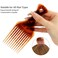2 Pack Afro Comb Detangle Hair Comb Styling Tool for Curly Thick Medium Long Hair and Facial Hair (Amber)