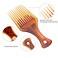 2 Pack Afro Comb Detangle Hair Comb Styling Tool for Curly Thick Medium Long Hair and Facial Hair (Amber)