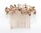 Faship Gorgeous Smoked Topaz Rhinestone Crystal Floral Hair Comb