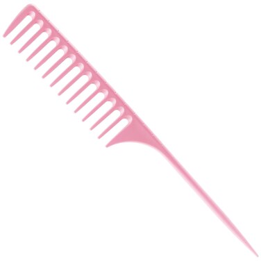 Wide Tooth Rat Tail Comb for Curly Hair Wet Comb Detangling Parting Hair Comb for Women Men Hair Stylist - Pink