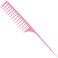 Wide Tooth Rat Tail Comb for Curly Hair Wet Comb Detangling Parting Hair Comb for Women Men Hair Stylist - Pink