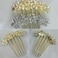 4 PCS Flower Rhinestones Hair Combs Accessories Wedding Crystal Opal Hair Side Combs Long Teeth Slide Hairpins Barrettes Clips Butterfly Hair Accessories for Women