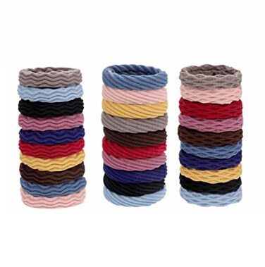 Wetopkim 30 Pcs Hair Ties, Non-Slip and Seamless Hair Bands for Thick Heavy and Curly Hair, Lightweight Highly Elastic and Stretchable