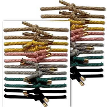 Hair SlideProof Knot Hair Tie Bracelets Elastics 24 Pack