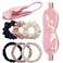 YANRONG 6PCS 22 Momme 100% Silk Hair Scrunchies Elastics Ponytail Holders Hair Ties For Thick and Curly （6PCS 3 Color） (8PCS Combined)