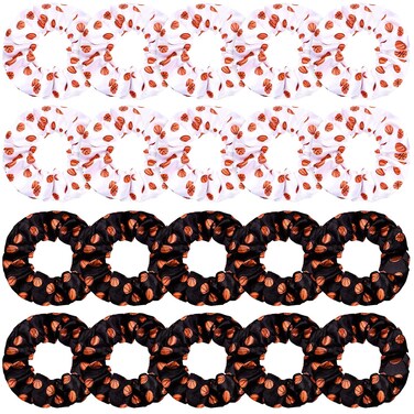 WILLBOND 20 Pcs Sport Hair Scrunchies Gifts Sports Scrunchy Elastic Silk Satin Scrunchies Hairband Ponytail Holder for Women Player Team Accessories(Basketball)