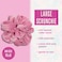 Lilly Pulitzer Large Scrunchie, Ruffle Velvet Twill Scrunchie with Pearls, Cute Hair Ties for Women and Girls, Conch Shell Pink