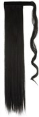 One Piece Ponytail Hair Extensions Clip in Wrap Around on Pony Tail 125G Thick Real Natural Synthetic Fibre Ponytail Hairstyle Hairpiece for Women Straight 26 inch natural black