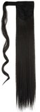 One Piece Ponytail Hair Extensions Clip in Wrap Around on Pony Tail 125G Thick Real Natural Synthetic Fibre Ponytail Hairstyle Hairpiece for Women Straight 26 inch natural black