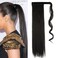 One Piece Ponytail Hair Extensions Clip in Wrap Around on Pony Tail 125G Thick Real Natural Synthetic Fibre Ponytail Hairstyle Hairpiece for Women Straight 26 inch natural black