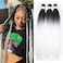 Black to White Ombre Braiding Hair Pre Stretched Colored Hair Extensions for Braids Ombre White Braiding Hair Pre Stretched (1bwhite)