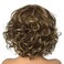 Wiginway Women Wigs Short Curly Brown Hair Wig Bangs Natural Full Synthetic Wig 6 Inches