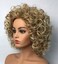 Wiginway 8 inch Women Wigs Medium Curly Glod Blonde Mix Wigs Synthetic Wigs Best Natural Wigs
