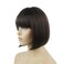 Lydell 8" Straight Short Bob Hair Flat Bangs Cute Central Dot Skin Top Heat Resistant Synthetic Wigs (6 Chestnut Brown)