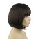 Lydell 8" Straight Short Bob Hair Flat Bangs Cute Central Dot Skin Top Heat Resistant Synthetic Wigs (6 Chestnut Brown)